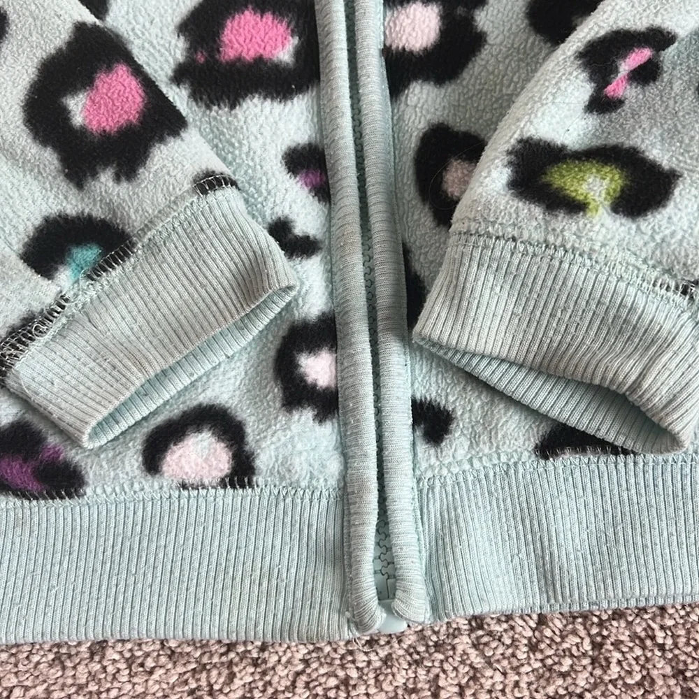 Girls Cheetah Fleece Jacket - 5/6